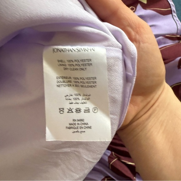 JONATHAN SIMKHAI Londyn floral-print plissé satin-crepe mini dress Size Small - Picture 12 of 13